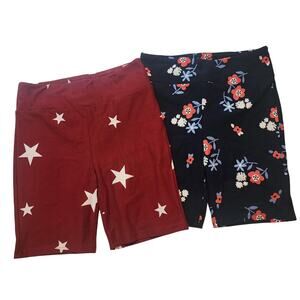 NWT LulaRoe Biker Short Lot, Medium, Stars/Floral